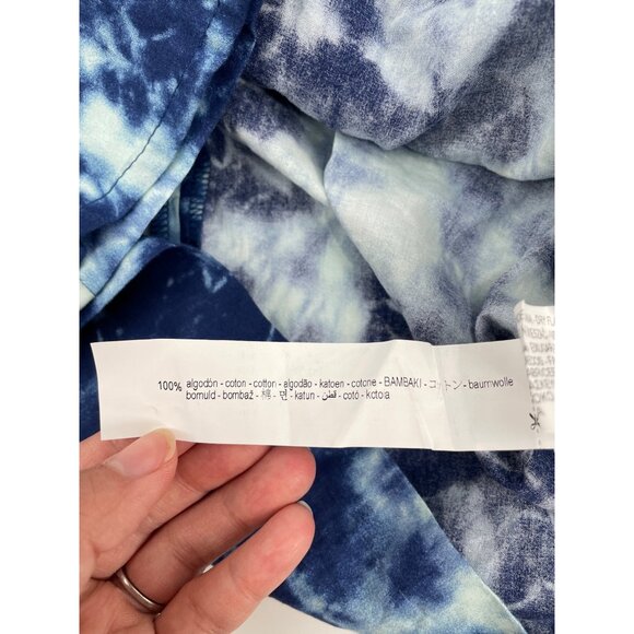 NWT Zara Womens Small Blue Tie-Dye Pleated Mini Skirt Knot Detail Faux Wrap - Picture 5 of 8